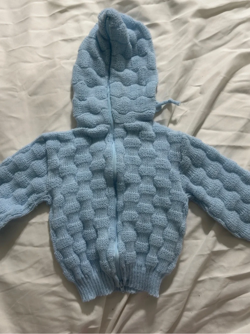 Vintage LEA Apparel Blue Bubble Knit Pullover